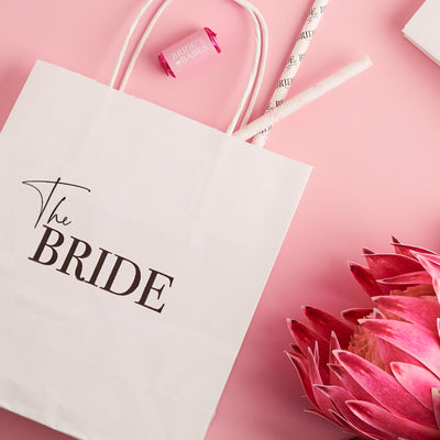 The Bride White Paper Gift Bag - Team Hen