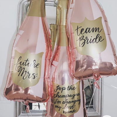 XL Champagne Bottle Foil Balloon 41" | Bride Balloons - Team Hen