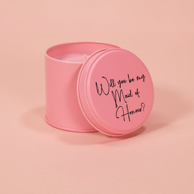 Will You Be My Maid of Honour Pink Tin Candle - Team Hen