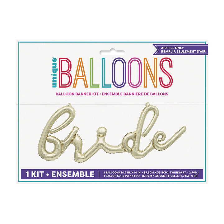 Bride Script Gold Balloon