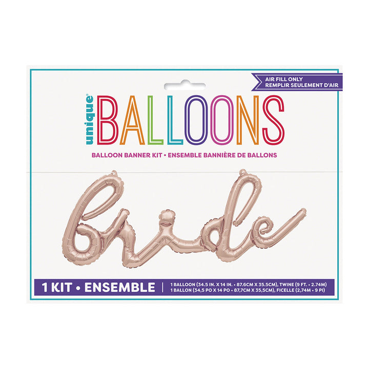 Bride Script Rose Gold Balloon