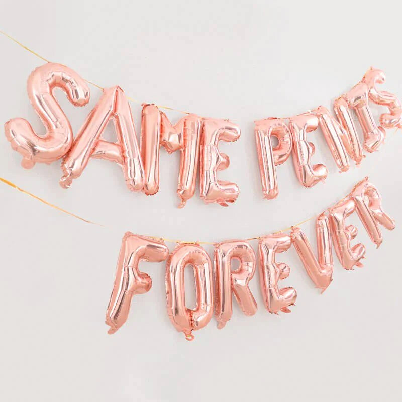 Same Penis Forever Rose Gold Letter Balloons