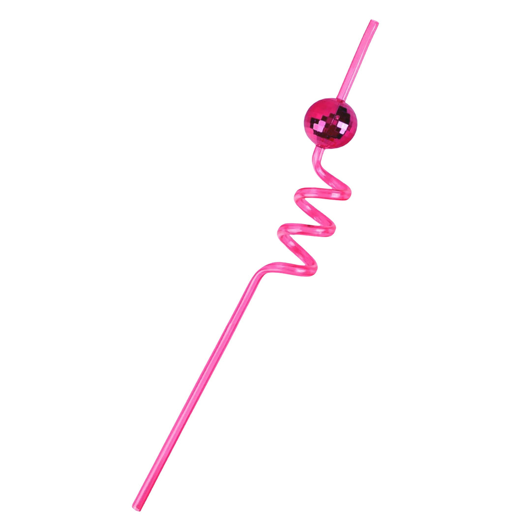 Pink Disco Ball Drink Straw - Team Hen