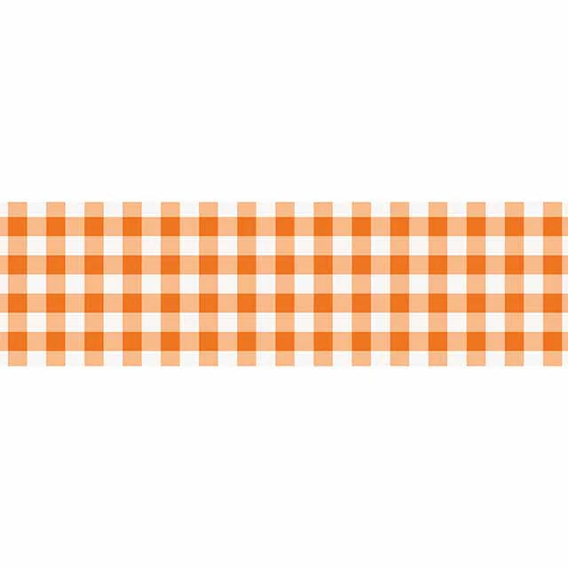 Orange and white checkered pattern on a white background