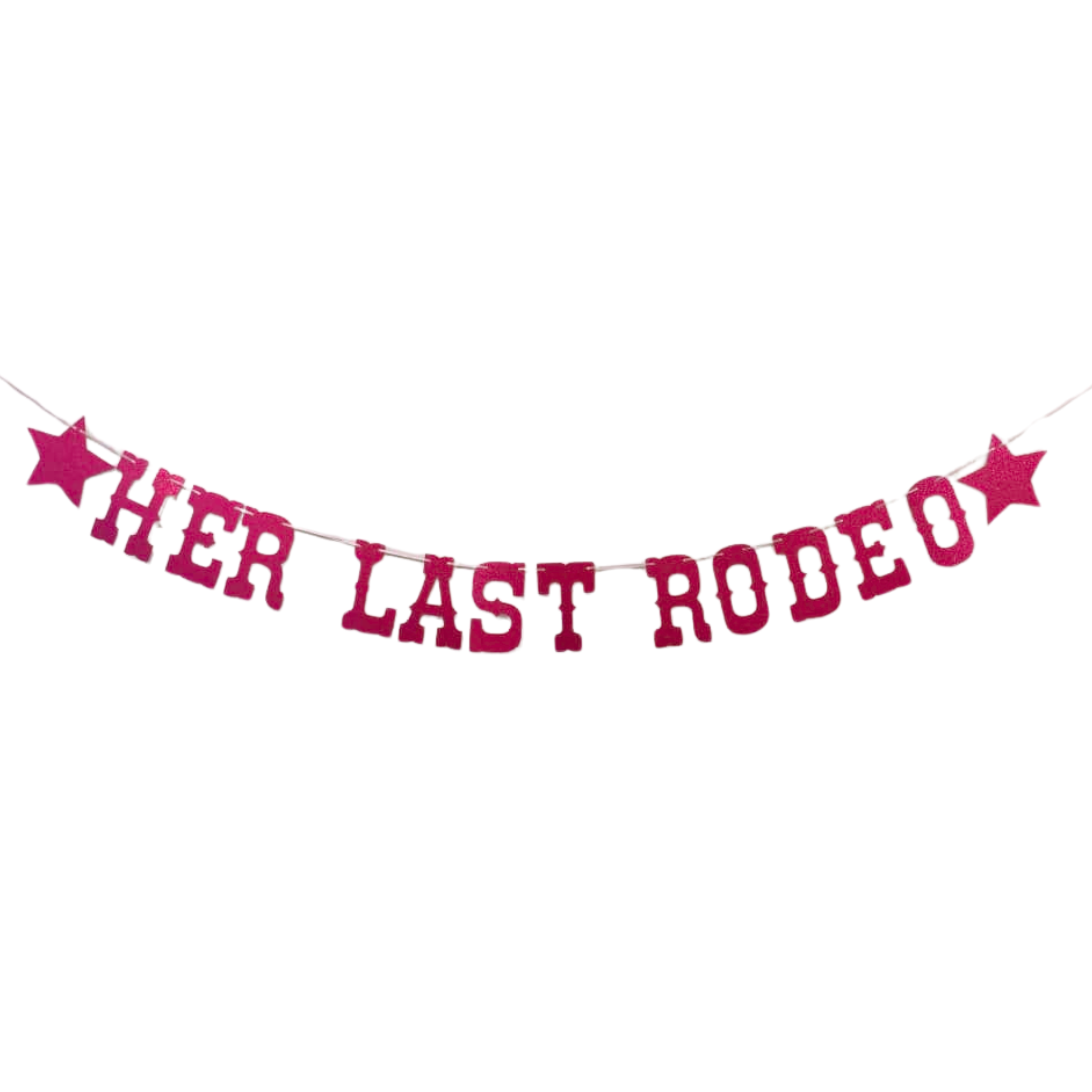 Her Last Rodeo Hot Pink Glitter Banner – Team Hen