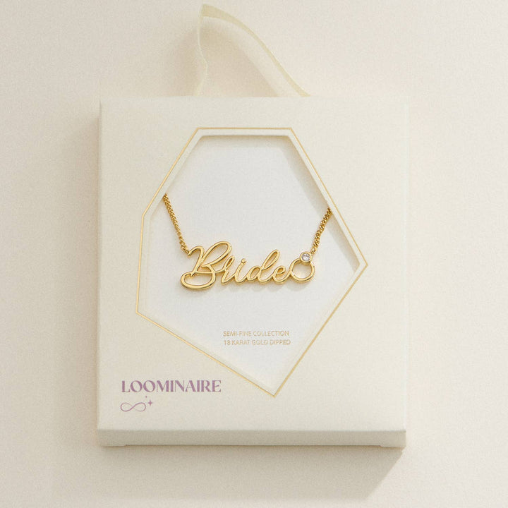 Bride Script Necklace