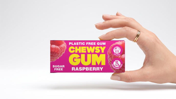 Chewsy Raspberry Gum | Plastic & Sugar Free
