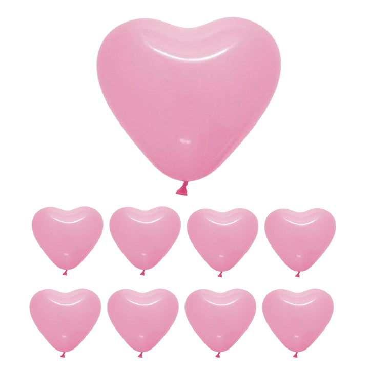 Pink Heart Balloons | 8 Pack