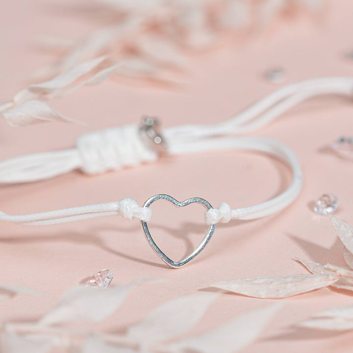 Bride to be White Heart Bracelet