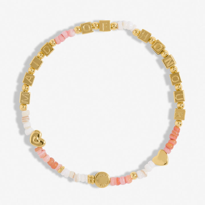 Gold Plated Maid of Honour Beaded Bracelet