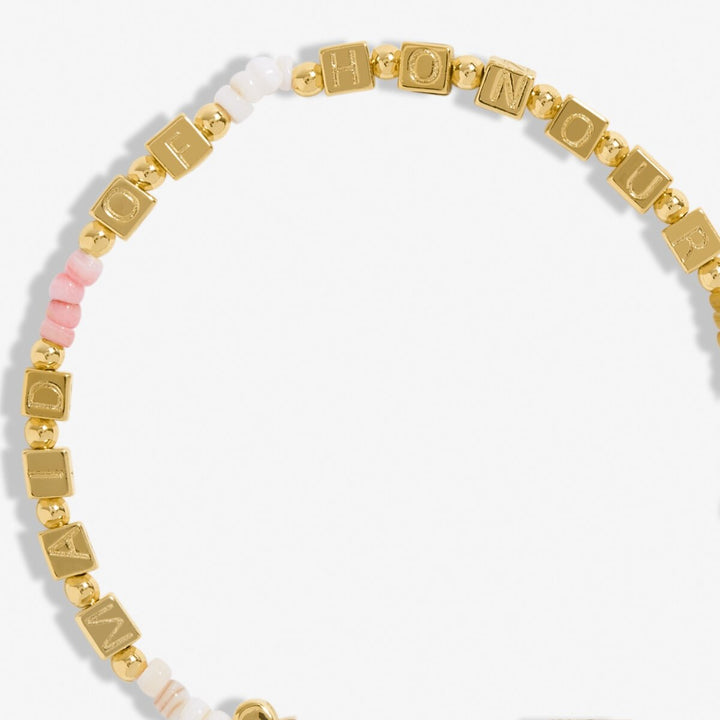 Gold Plated Maid of Honour Beaded Bracelet