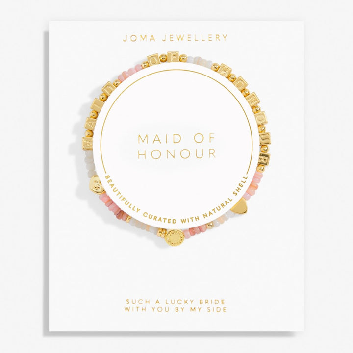 Gold Plated Maid of Honour Beaded Bracelet
