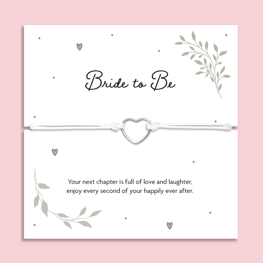 Bride to be White Heart Bracelet