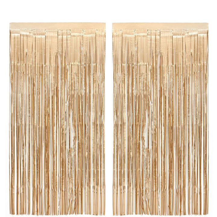 Gold Foil Fringe Curtain Backdrop | 2 Pack