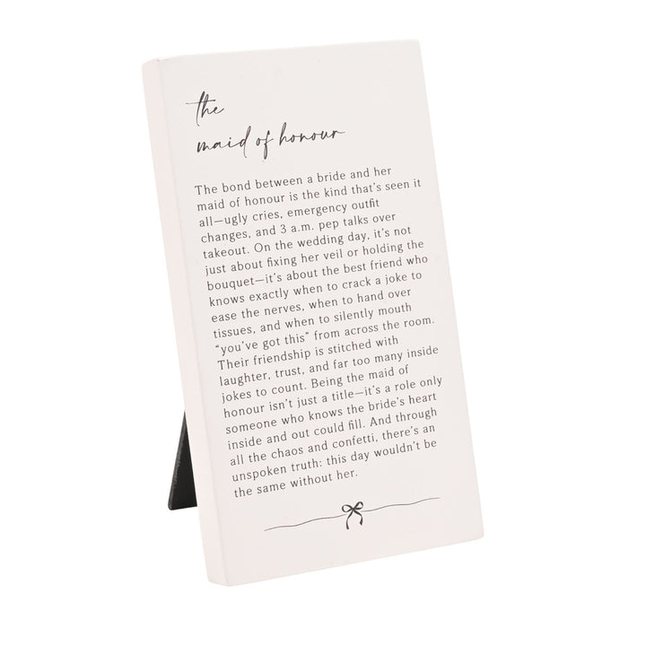 Maid of Honour Plaque