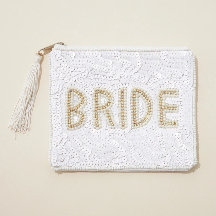 Bride Beaded Canvas Pouch