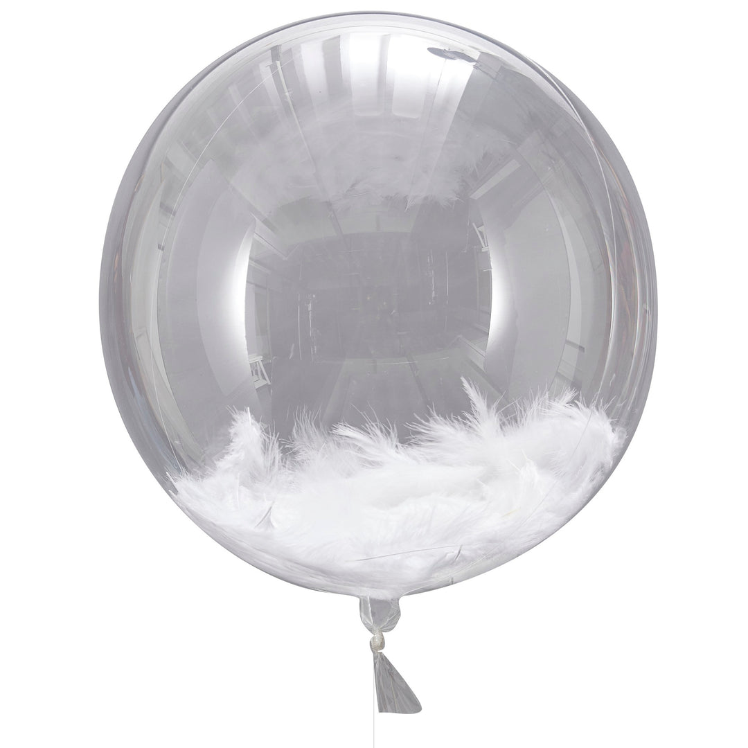 Giant Orb White Feather Balloons | 3 Pack