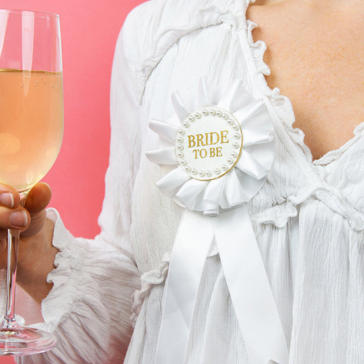 Pearl Bride to Be Rosette