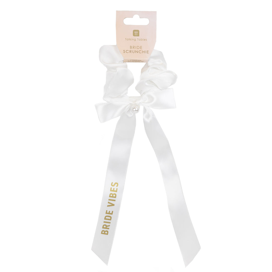 Bride Vibes White Ribbon Scrunchie