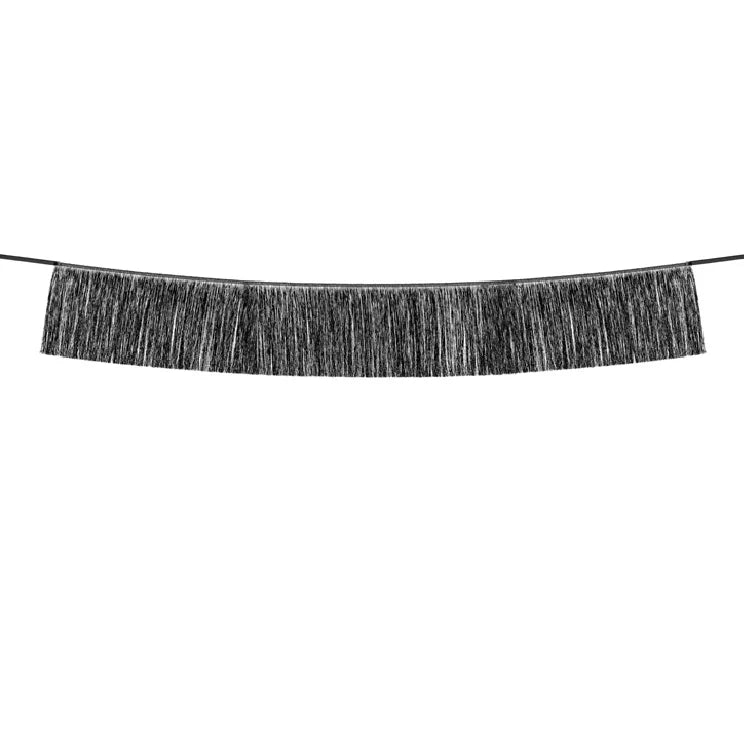 Black Tinsel Fringe Garland Banner