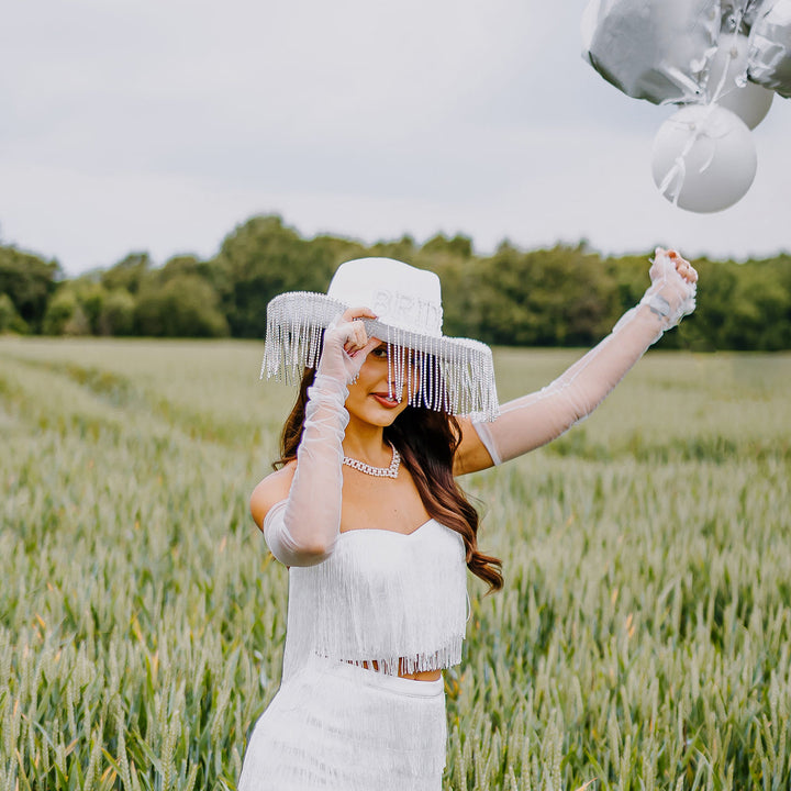 White Bride Cowboy Hat