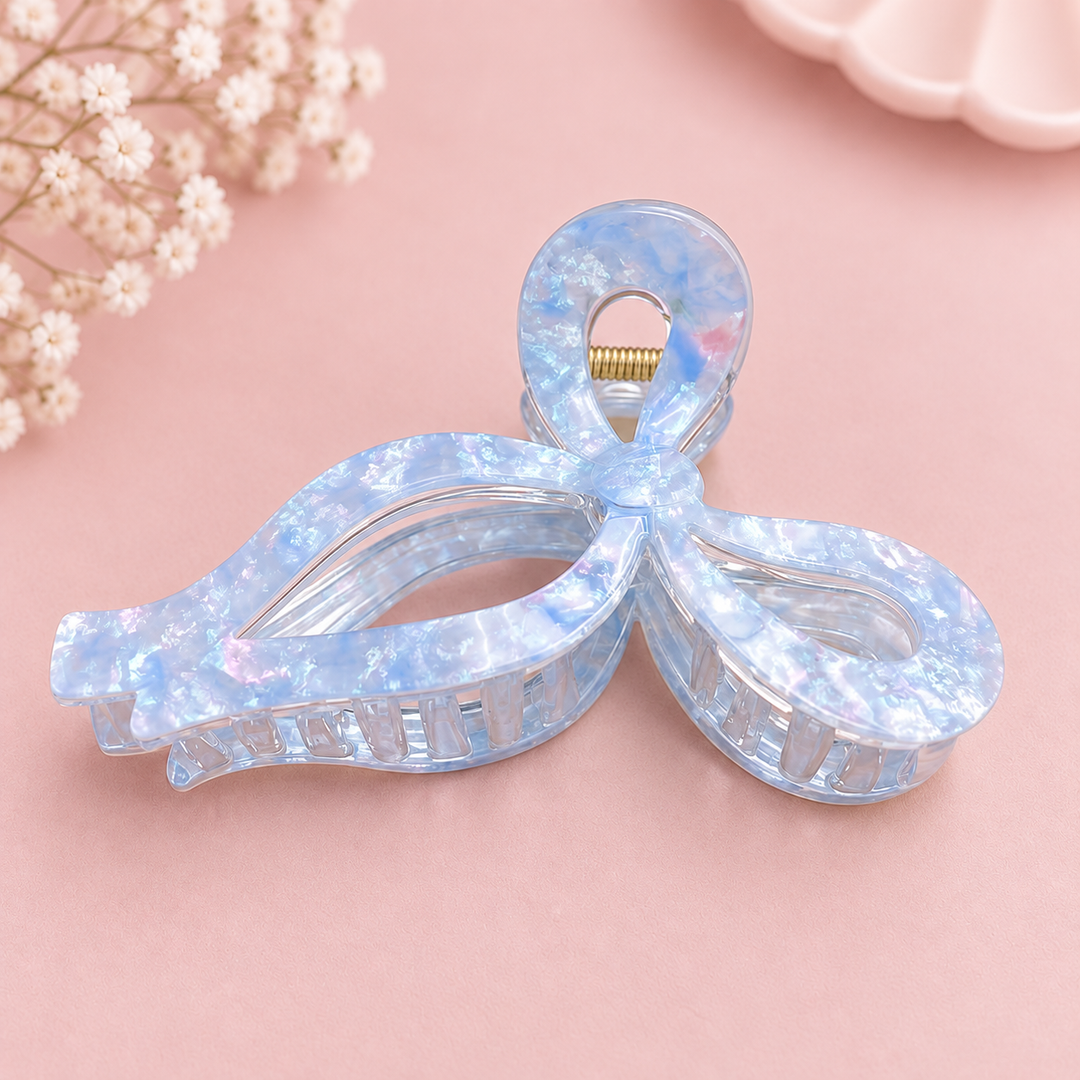 Blue Bow Hair Claw Clip