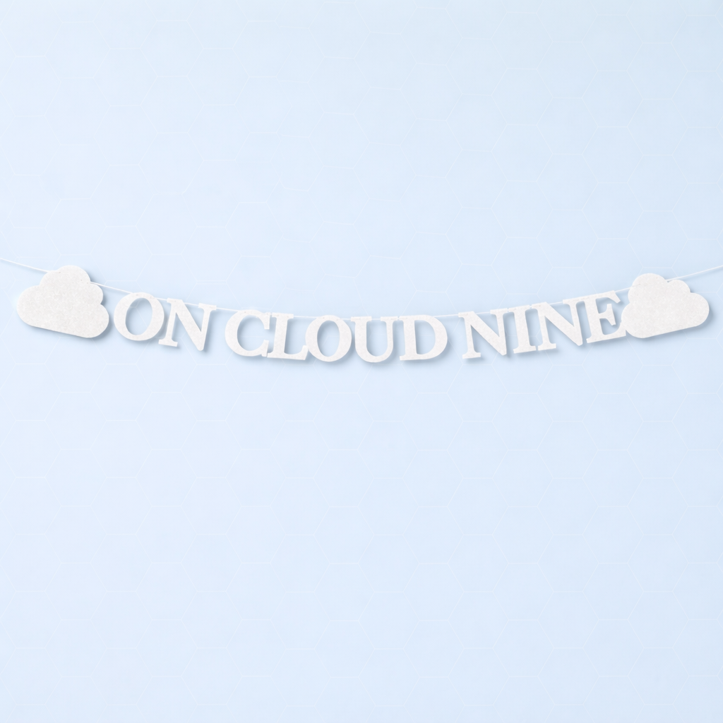 On Cloud Nine Glitter Banner