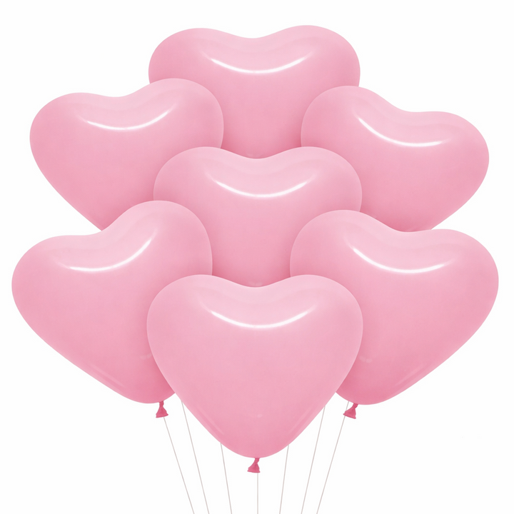 Pink Heart Balloons | 8 Pack
