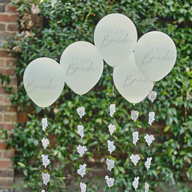 Team Bride Hen Party Balloons with Floral Tails