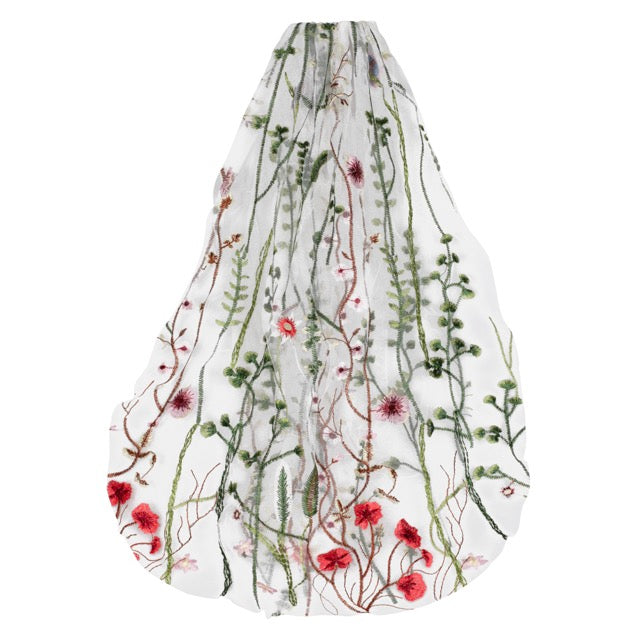 Embroidered Floral Hen Party Veil