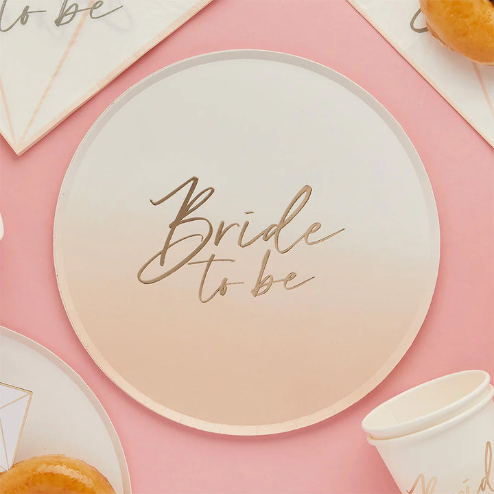 Bride To Be Paper Ombre Plates