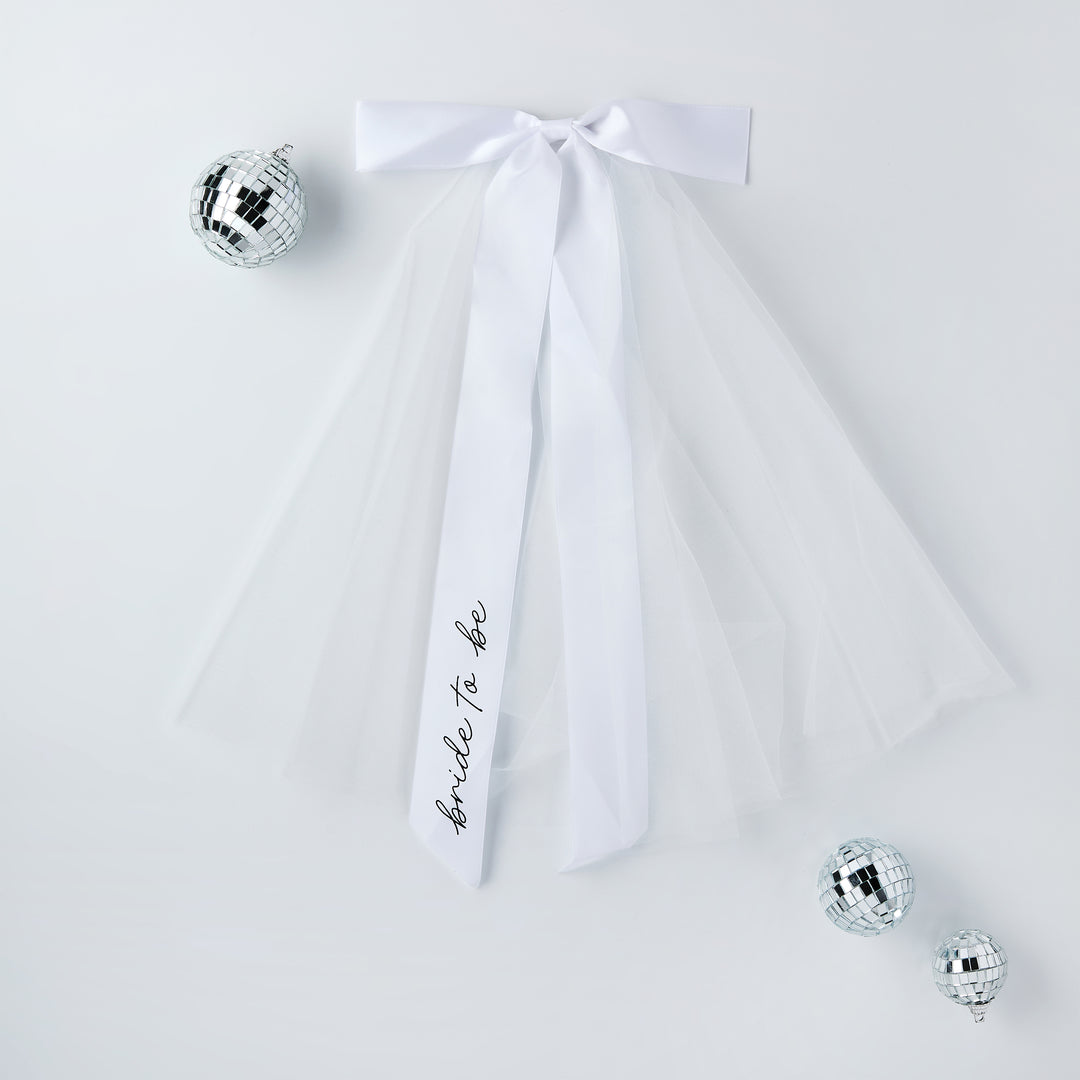 Bride To Be Ribbon Bow Veil