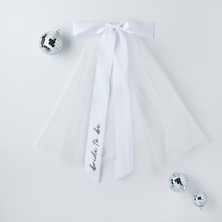 Bride To Be Ribbon Bow Veil