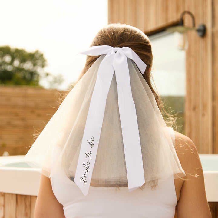 Bride To Be Ribbon Bow Veil