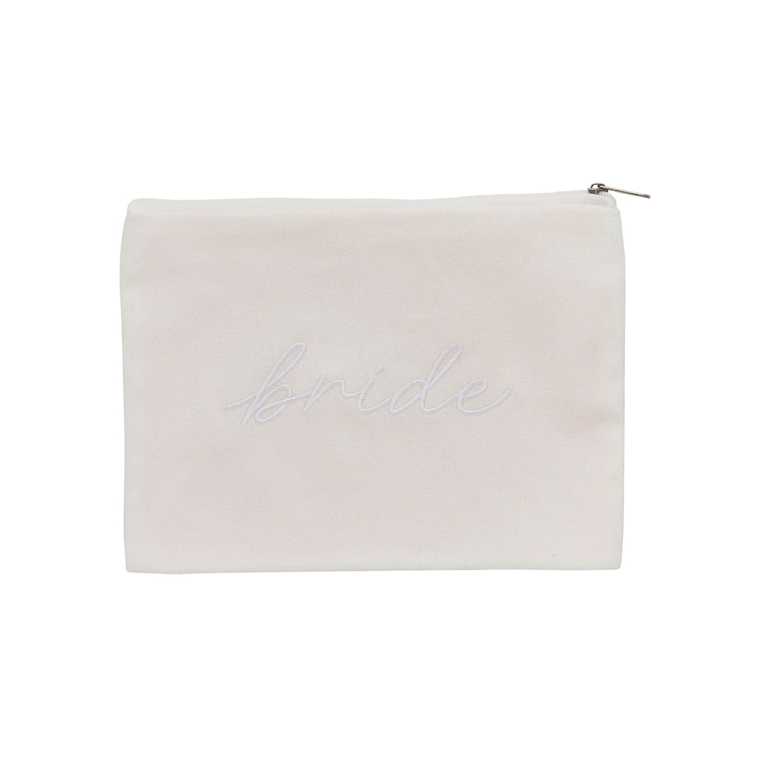 Embroidered Bride Cotton Pouch