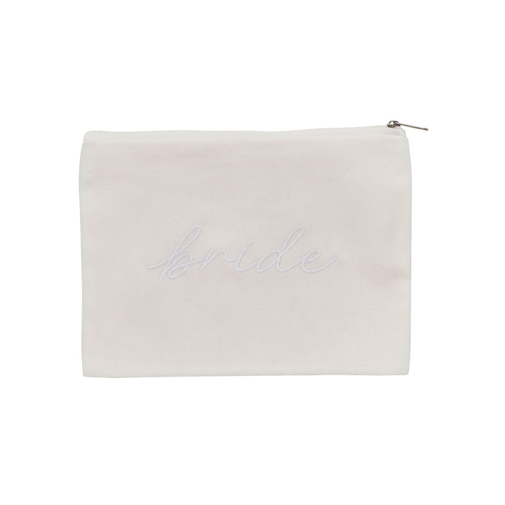Embroidered Bride Cotton Pouch