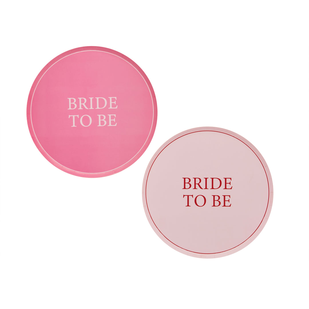 Bride To Be Pink & Red Plates