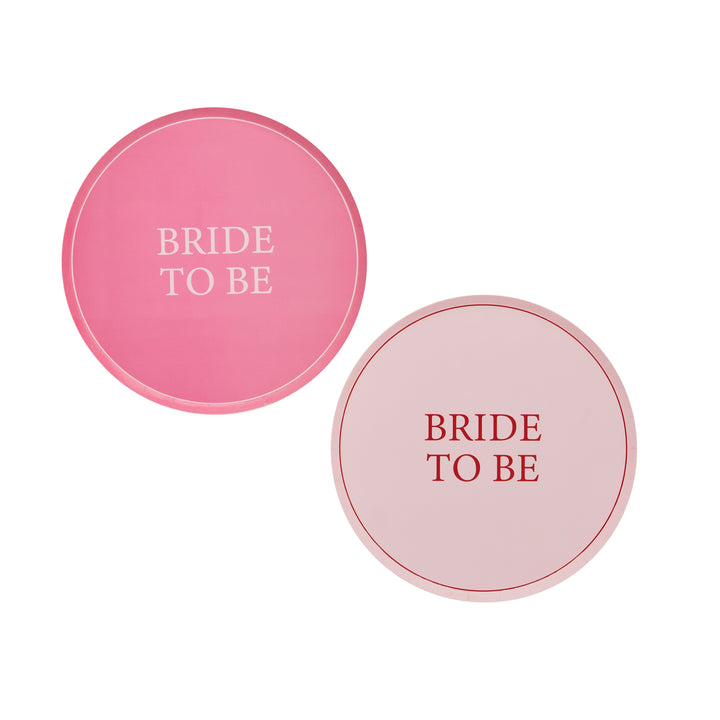 Bride To Be Pink & Red Plates