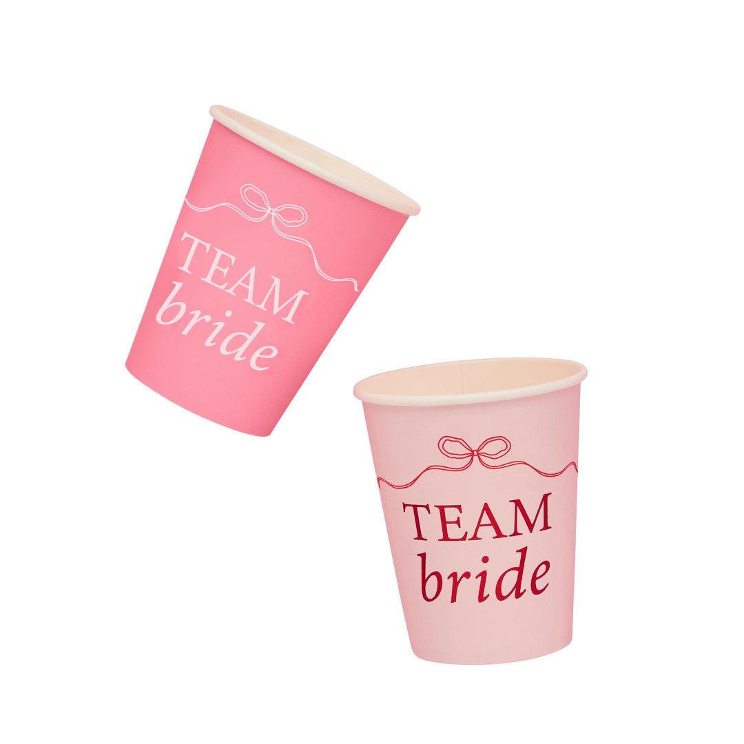 Team Bride Red & Pink Paper Cups