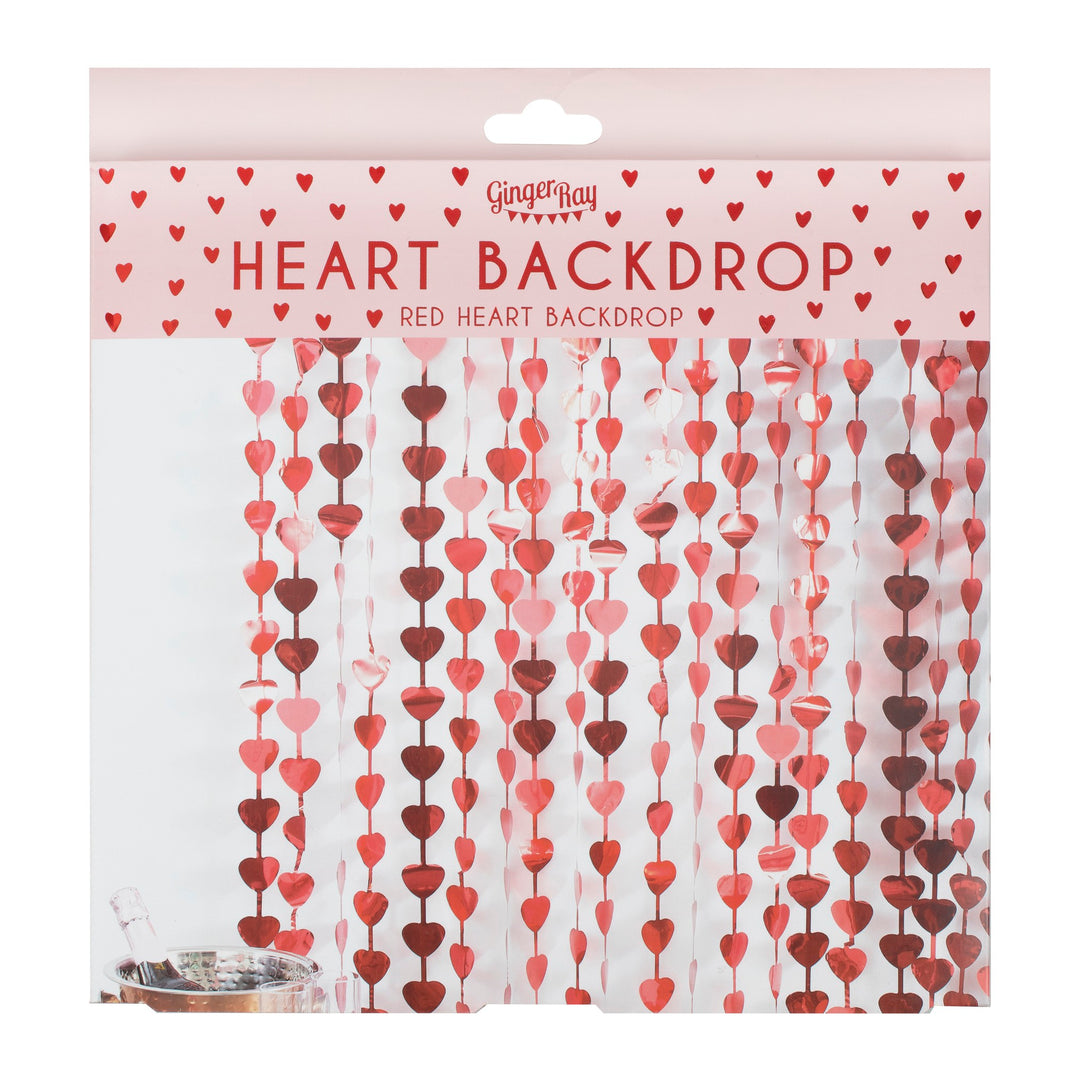 Red Heart Foil Curtain | Valentines Day Party Backdrop