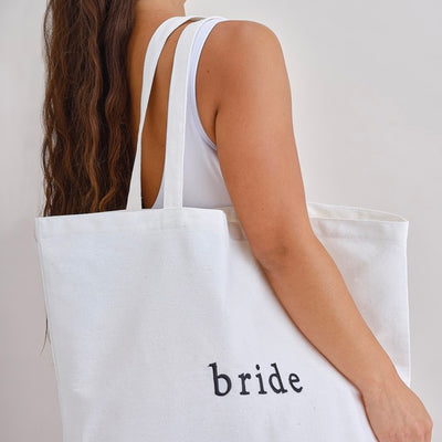 BRIDE TOTE WHITE Canvas Bag | Bridal Tote Bags – Betsey Johnson