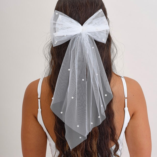 Bride Pearl Bow Veil