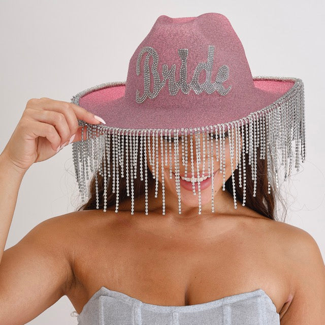 Pink Bride Cowboy Hat