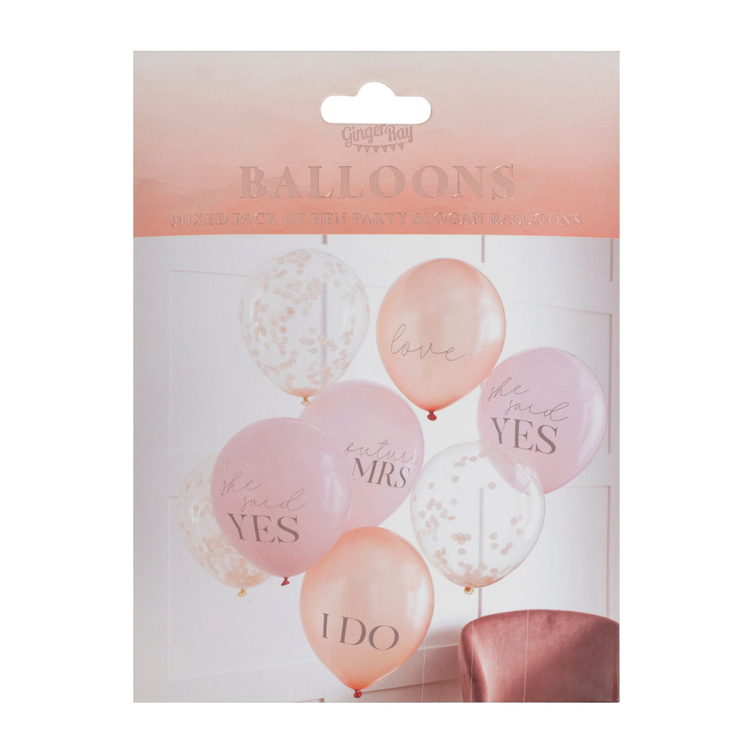 Hen Party Slogan Balloons | 8 Pack