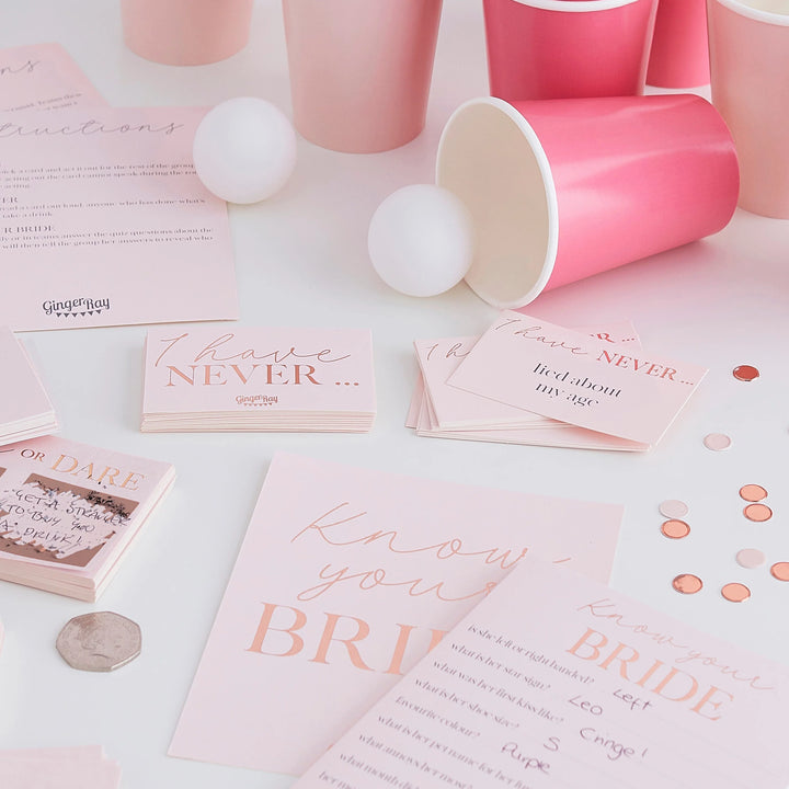 Rose Gold Foiled Hen Party Games Hamper