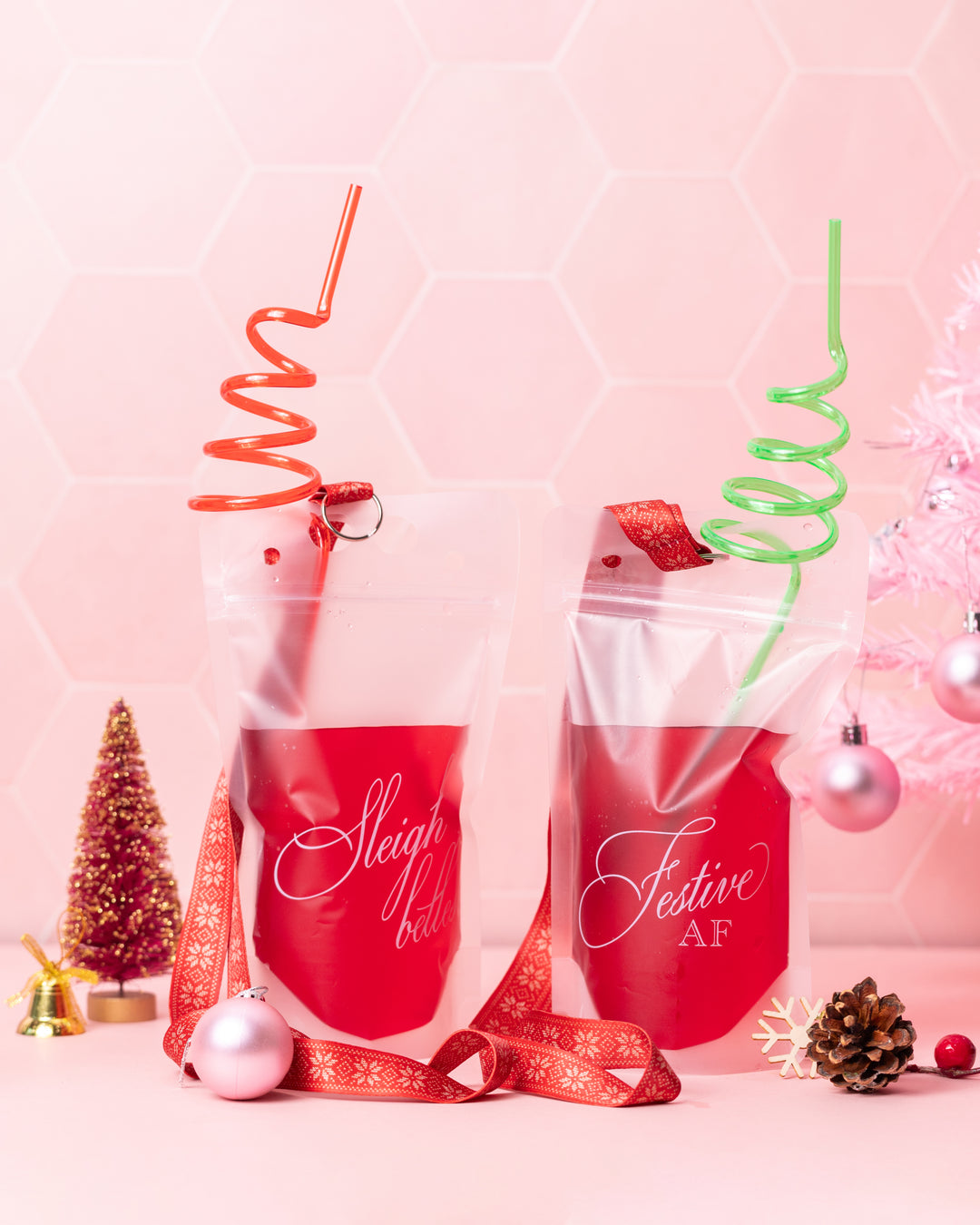 Christmas Tree Festive Drink Straws | 12 Pack