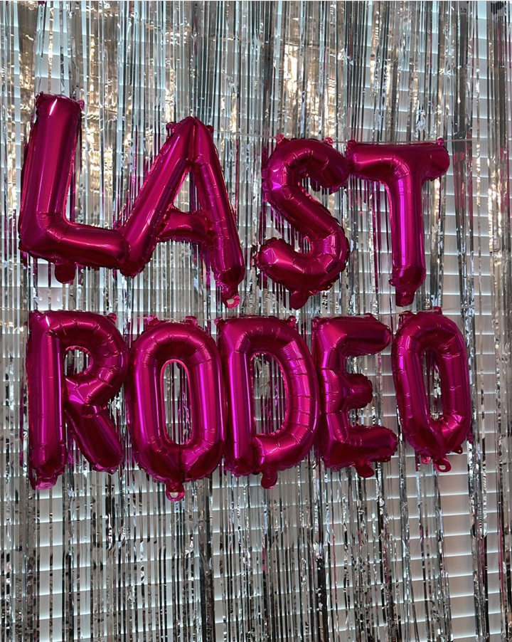 Last Rodeo Pink Letter Balloons