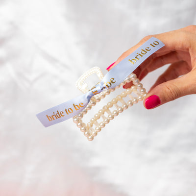 Bride To Be Pearl Hair Claw Clip - Team Hen