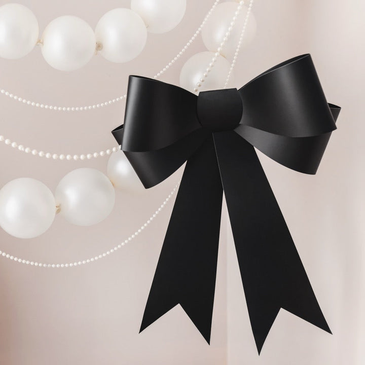 XL Black Paper Bow Hanging Decoration