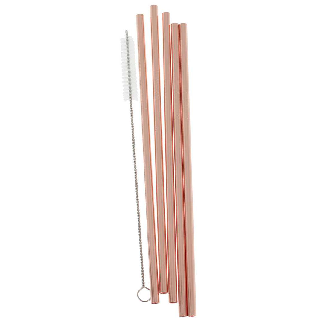 Rose Gold Reusable Stainless Steel Straws